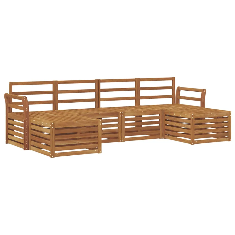 Ensembles de canapés 6 pcs Naturel Bois d'Acacia Massif - 2