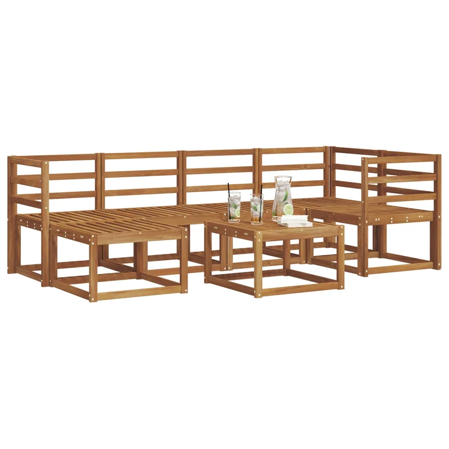 Ensemble de canapés d'extérieur Naturel Bois d'Acacia Massif - 3