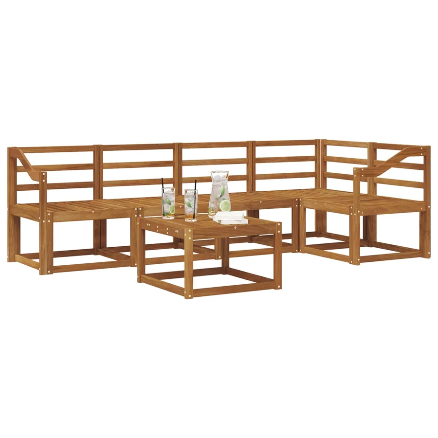 Ensemble de canapés d'extérieur 6 pcs Naturel - 3