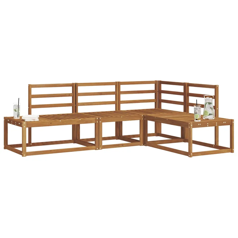 Ensemble de canapés d'extérieur 4 Pièce Naturel - 3