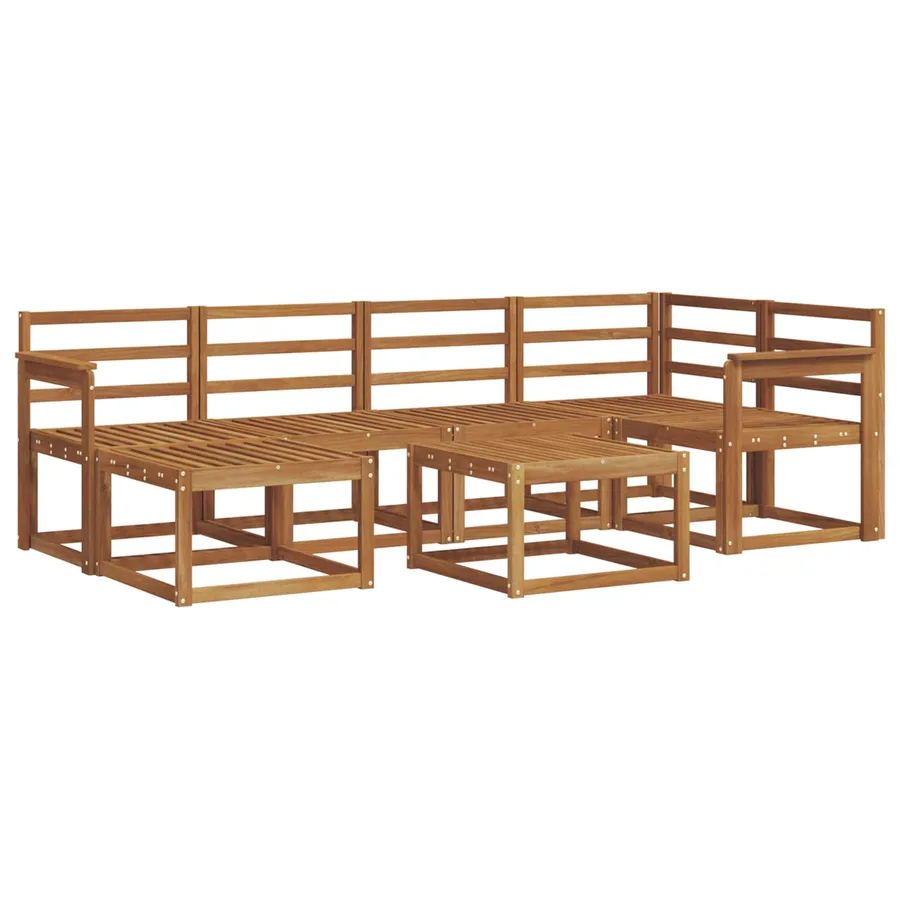 Ensemble de canapés d'extérieur 7 pcs Naturel - 2