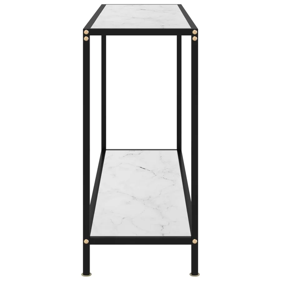 Table console Blanc 120x35x75 cm Verre trempé - 3