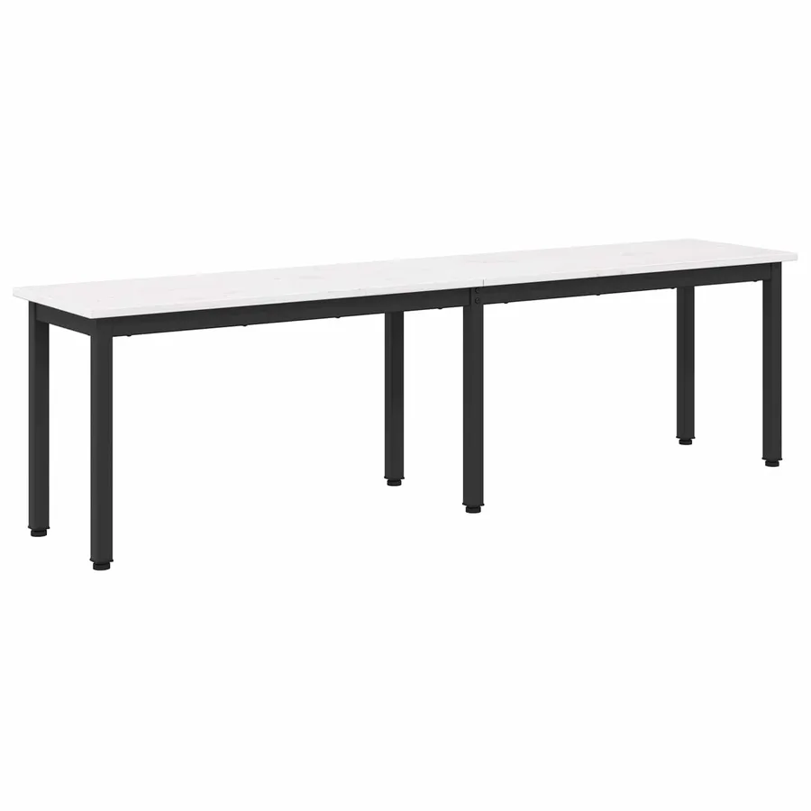 banc Blanc 160 x 35 x 45 cm Bois de pin massif - 2