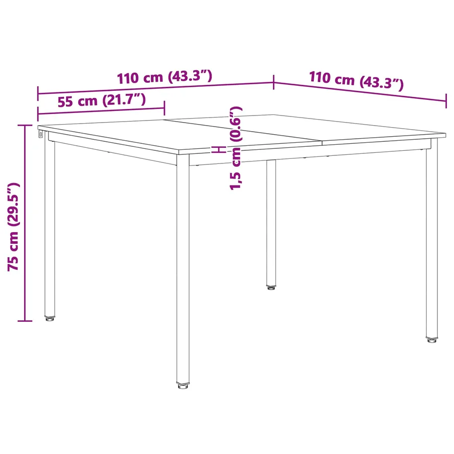 Table de salle à manger / Table de repas Blanc - 11