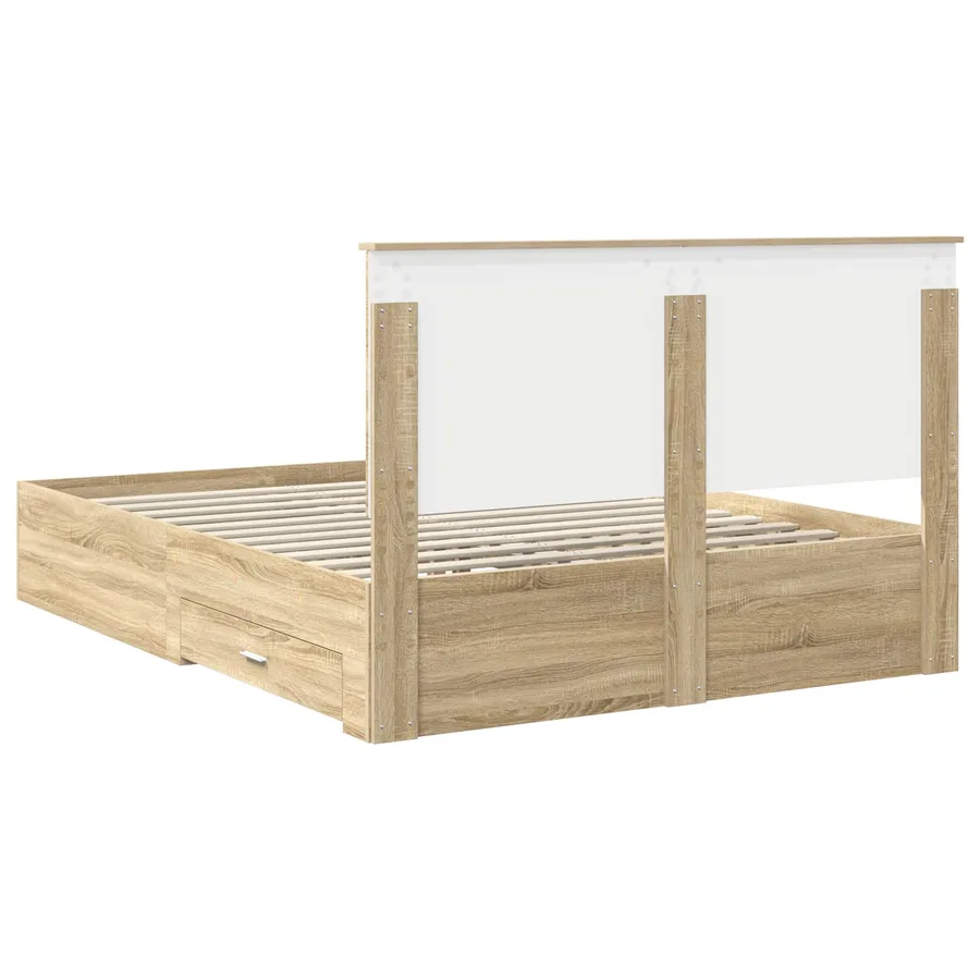 Cadre de lit Chêne Sonoma 150 x 200 cm Bois d'ingénierie - 8