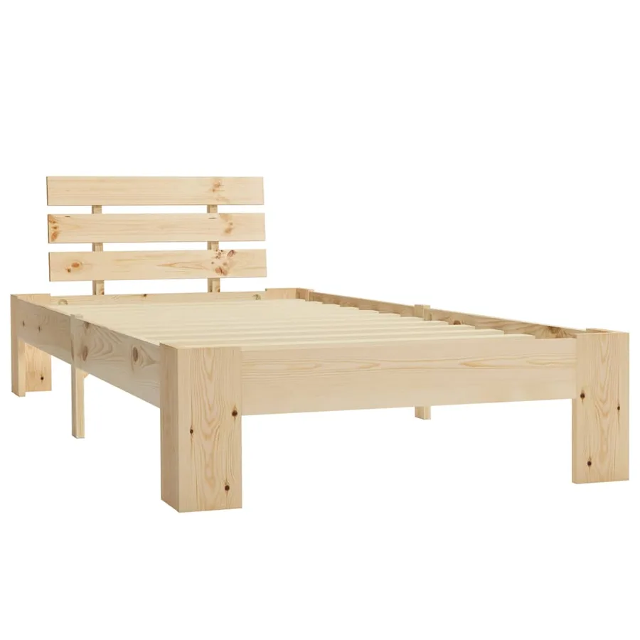 Cadre de lit sans matelas bois massif de pin 100x200 cm - 2