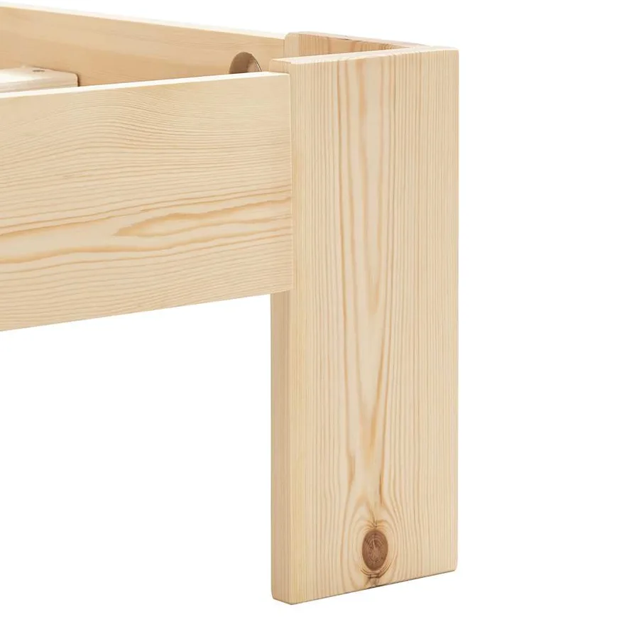 Cadre de lit sans matelas bois massif de pin 100x200 cm - 5