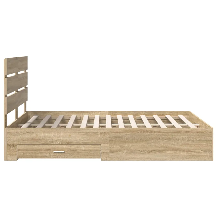 Cadre de lit Chêne Sonoma 150 x 200 cm Bois d'ingénierie - 9