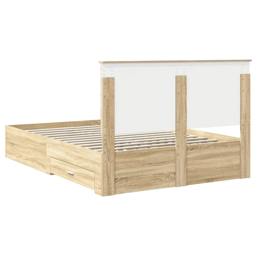 Cadre de lit Chêne Sonoma 150 x 200 cm Bois d'ingénierie - 8