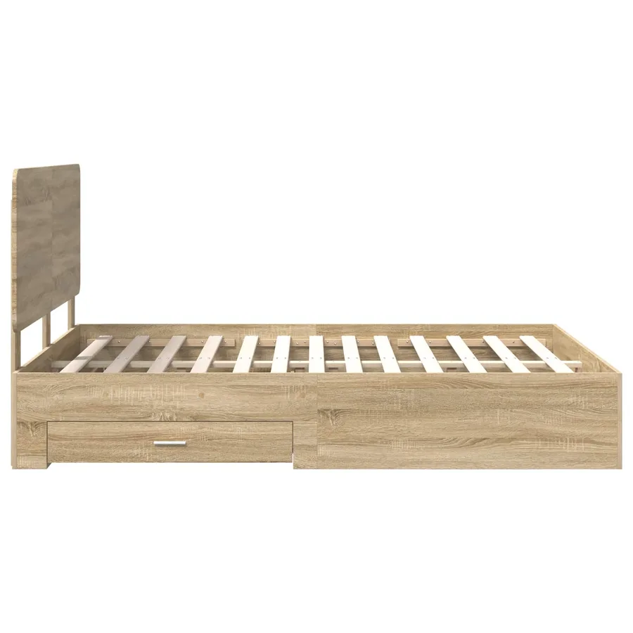 Cadre de lit Chêne Sonoma 150 x 200 cm Bois d'ingénierie - 9