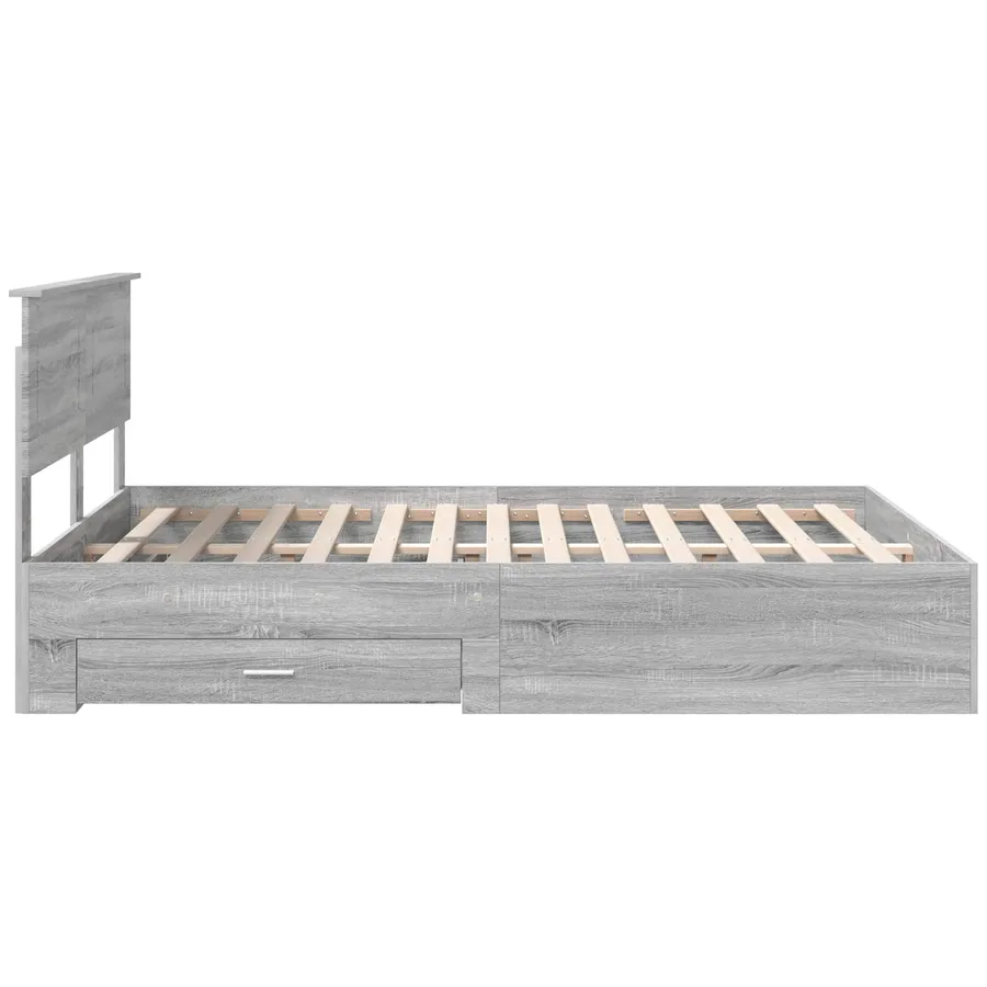 Cadre de lit Gris Sonoma 150 x 200 cm Bois d'ingénierie - 9