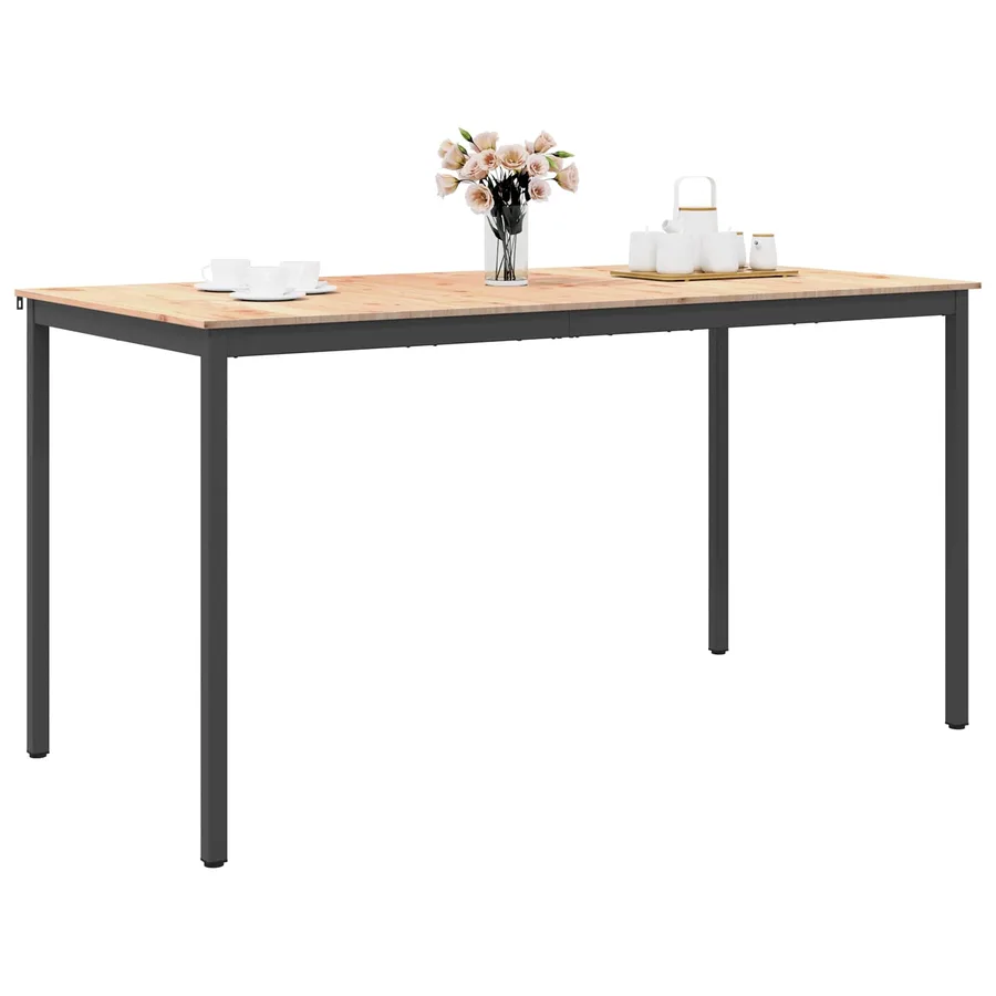 Table de bar Naturel 200 x 100 x 105 cm Bois de pin massif - 3