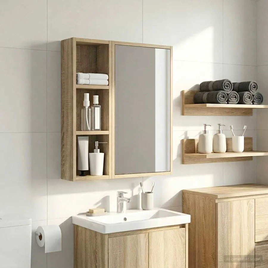 Armoire murale de salle de bain Chêne Sonoma 20 x 10 x 60,5 cm