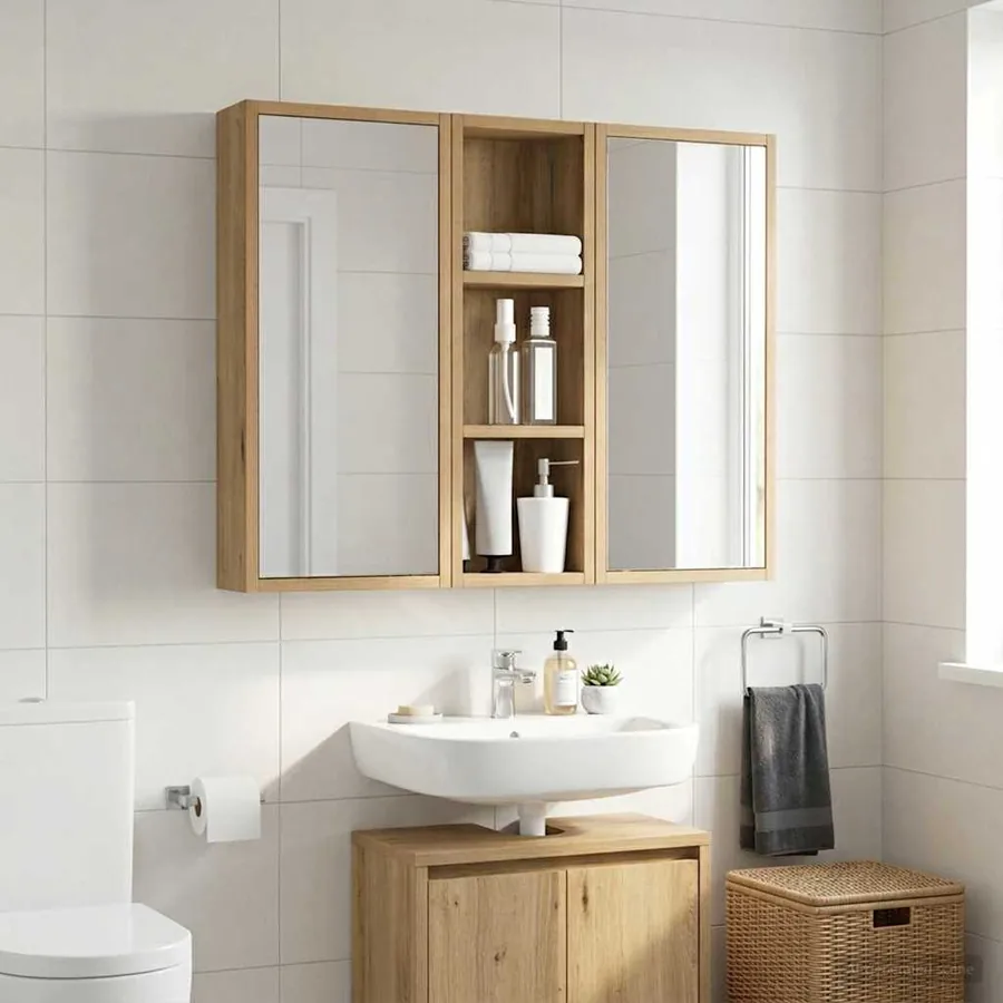 Armoire murale de salle de bain Chêne artisan 20 x 10 x 60,5 cm