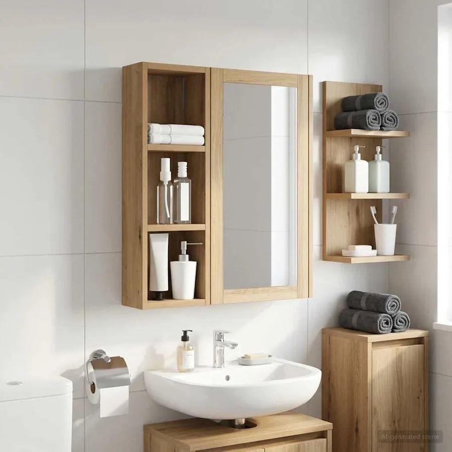 Armoire murale de salle de bain Chêne artisan 20 x 10 x 60,5 cm - 4