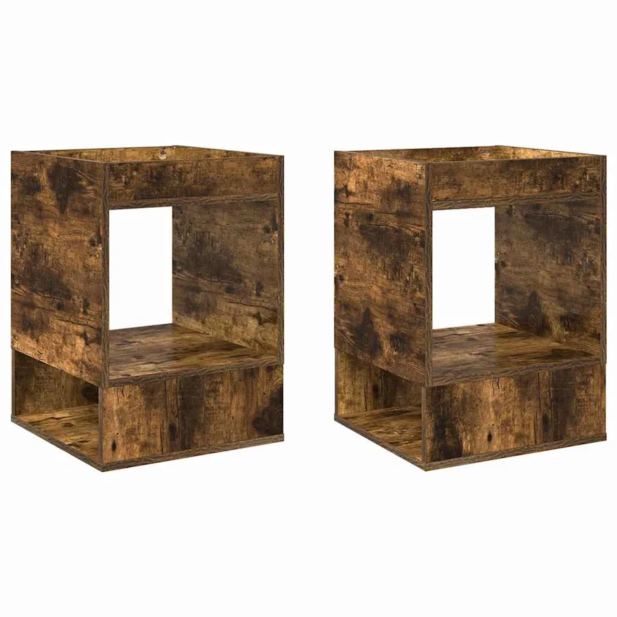 Table d'appoint 2 pcs Chêne fumé 40 x 40 x 56 cm - 2