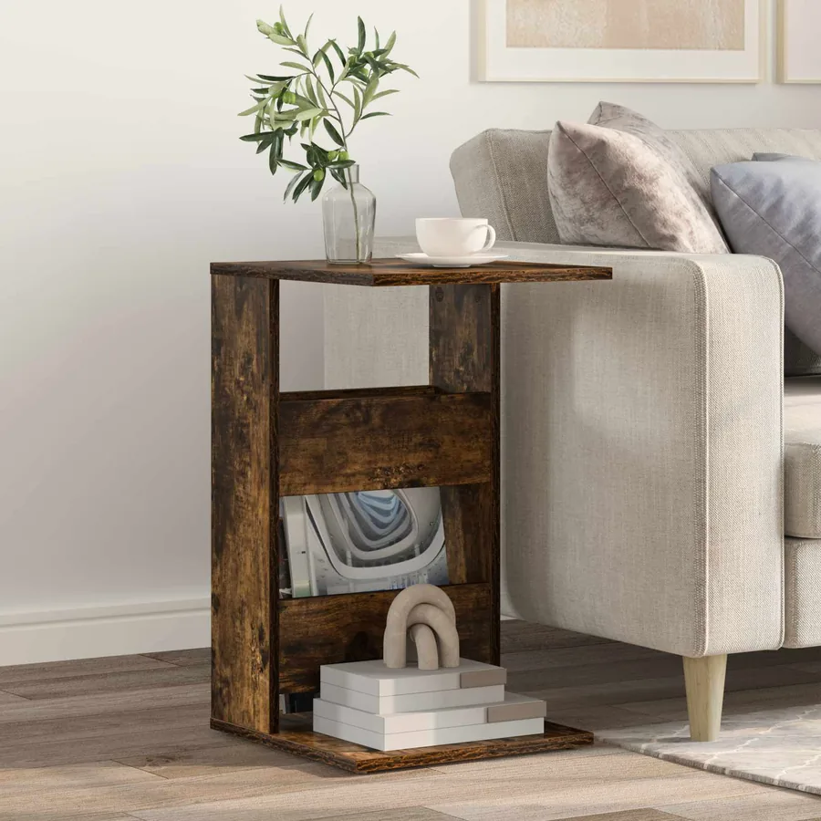 Table d'appoint Chêne fumé 40 x 35 x 60,5 cm Bois d'ingénierie