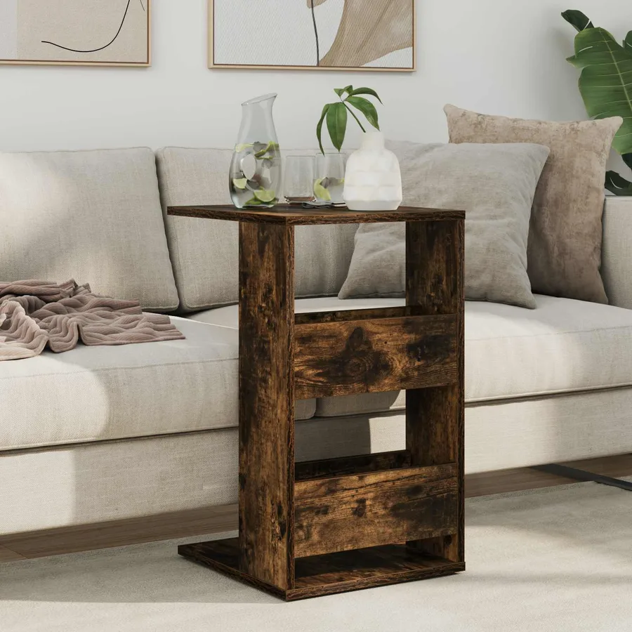 Table d'appoint Chêne fumé 40 x 35 x 60,5 cm Bois d'ingénierie - 4