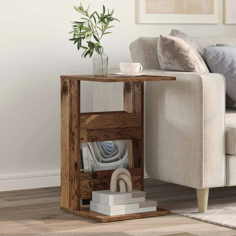 Table d'appoint Bois ancien 40 x 35 x 60,5 cm Bois d'ingénierie