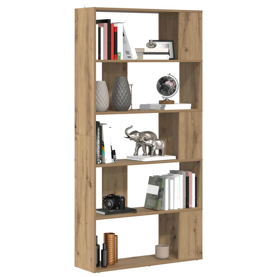 Bibliothèque 80 x 24 x 159 cm Bois d'ingénierie Chêne artisanal - 3