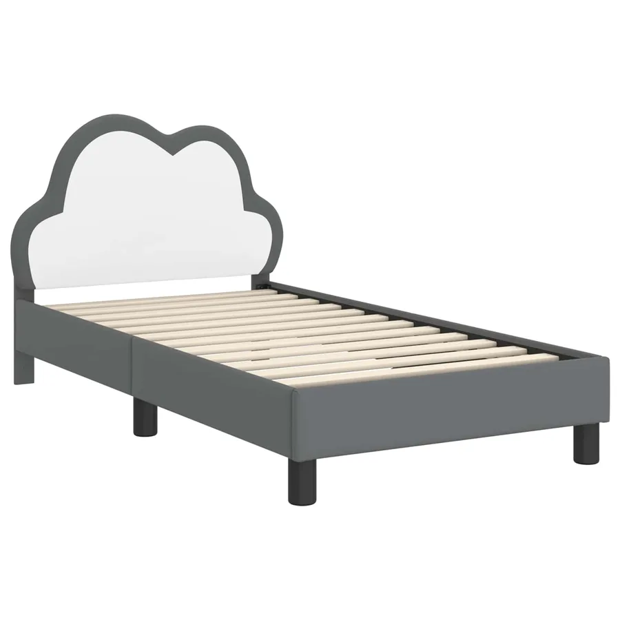 Cadre de lit pour enfants avec tête de lit Gris clair PU - 4