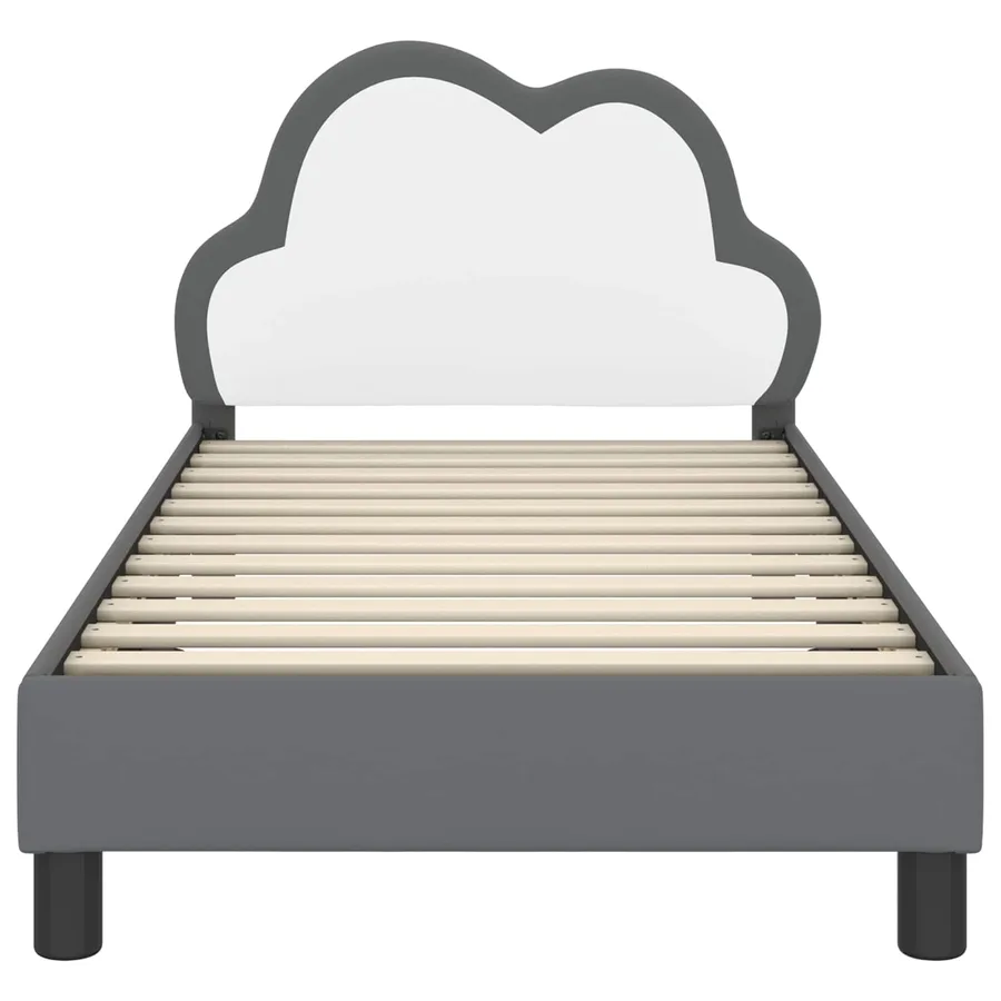 Cadre de lit pour enfants avec tête de lit Gris clair PU - 5