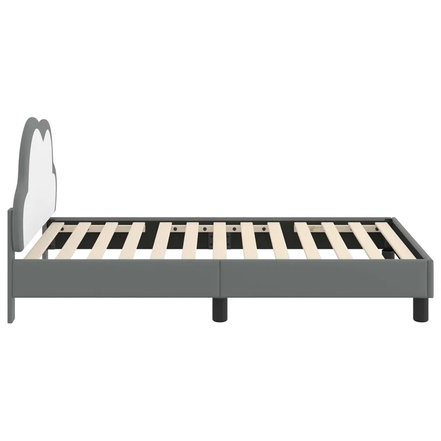 Cadre de lit pour enfants avec tête de lit Gris clair PU - 6