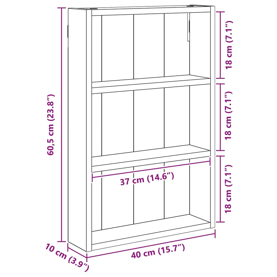 Armoire murale de salle de bain Blanc 40 x 10 x 60,5 cm - 10
