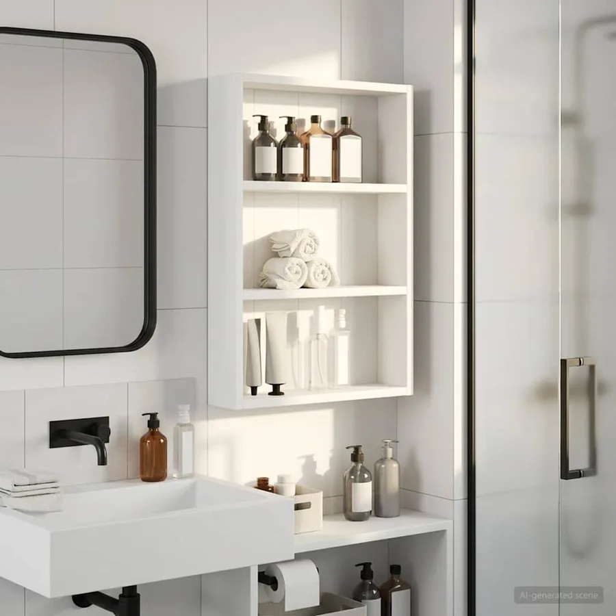 Armoire murale de salle de bain Blanc 40 x 10 x 60,5 cm - 4