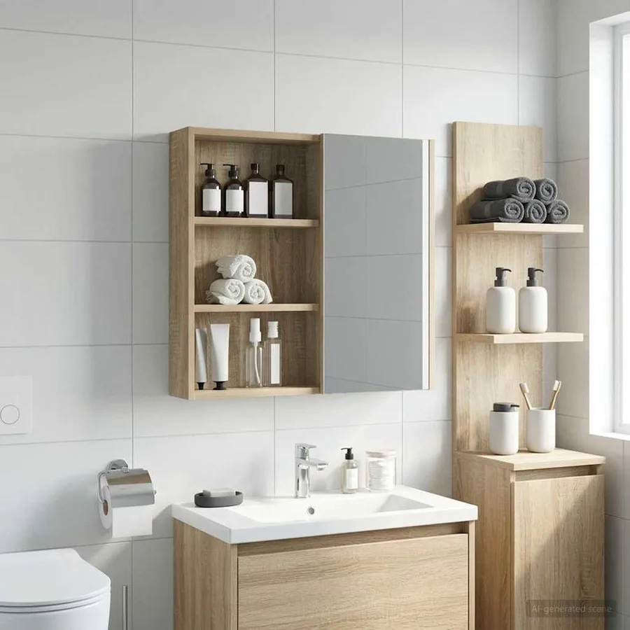 Armoire murale de salle de bain Chêne Sonoma 40 x 10 x 60,5 cm - 5