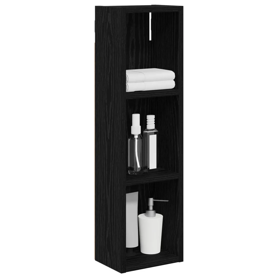Armoire murale de salle de bain Chêne Noir 20 x 14 x 70 cm - 3