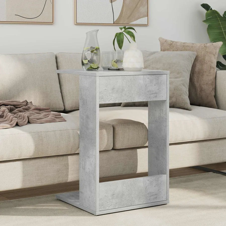 Table d'appoint Gris béton 40 x 38 x 62,5 cm Bois d'ingénierie - 4