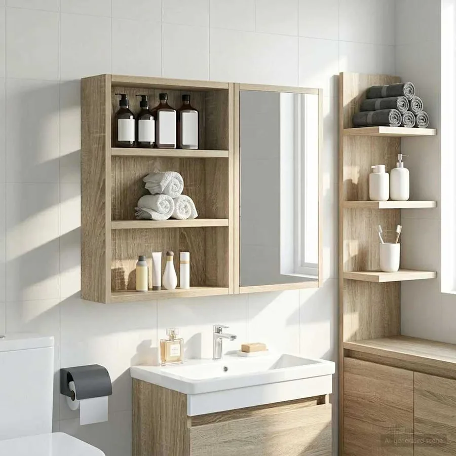 Armoire murale de salle de bain Chêne Sonoma 40 x 10 x 50 cm - 4
