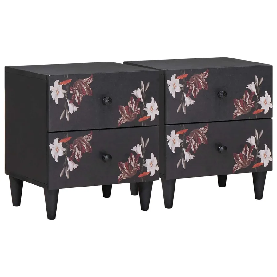 Table de chevet avec tiroir 2 pcs Marron 40 x 33,5 x 46 cm