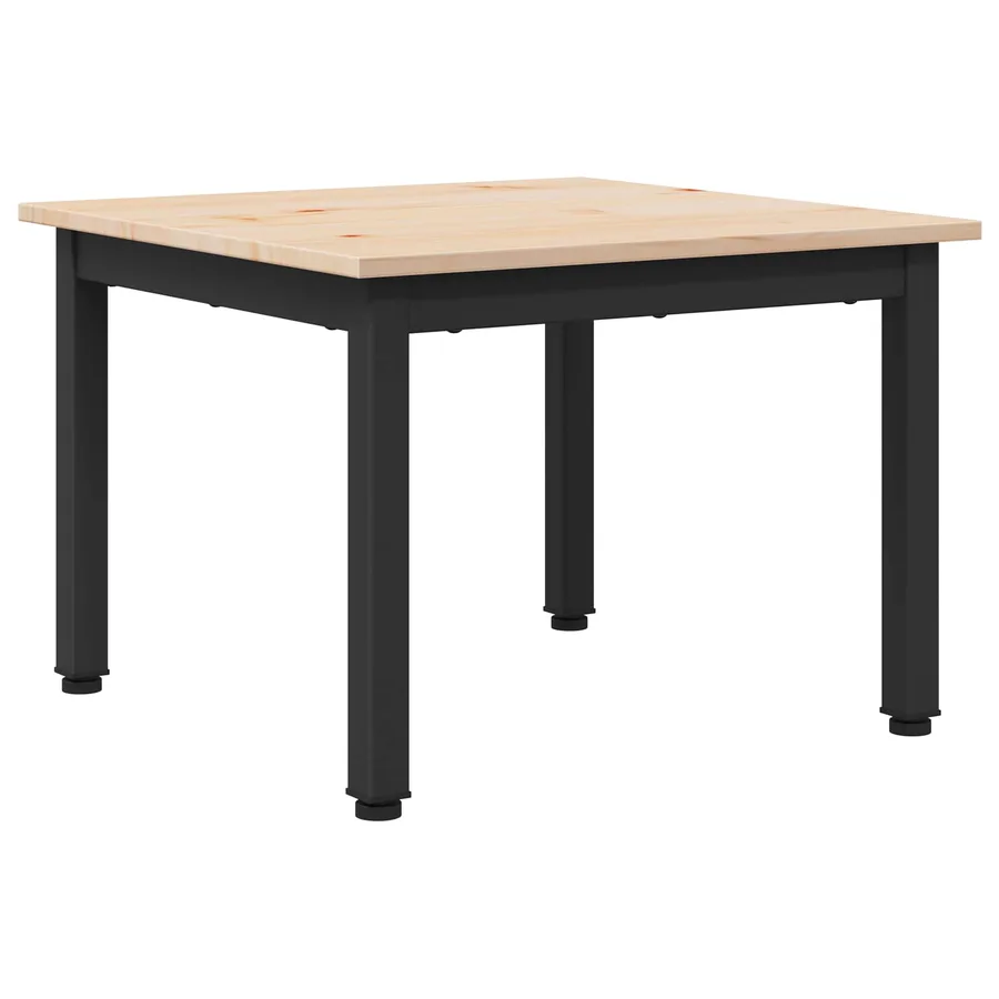 Table basse Naturel 50 x 50 x 36 cm Bois de pin massif - 2