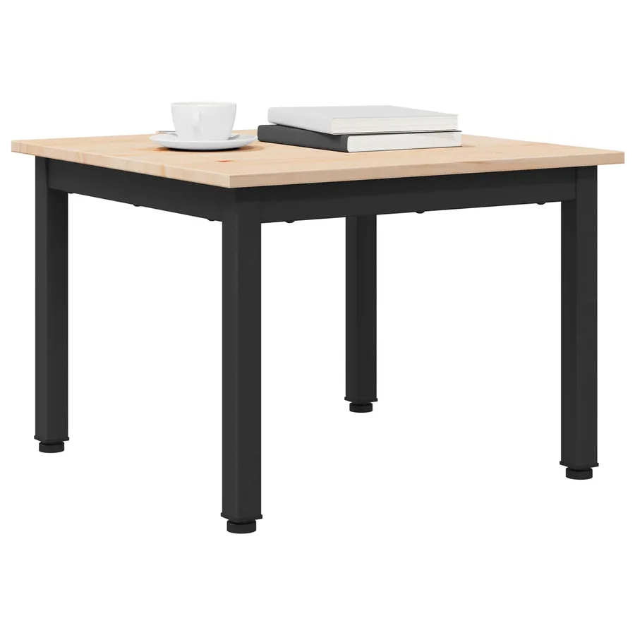 Table basse Naturel 50 x 50 x 36 cm Bois de pin massif - 3