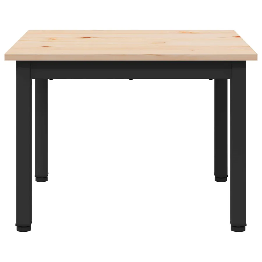 Table basse Naturel 50 x 50 x 36 cm Bois de pin massif - 5