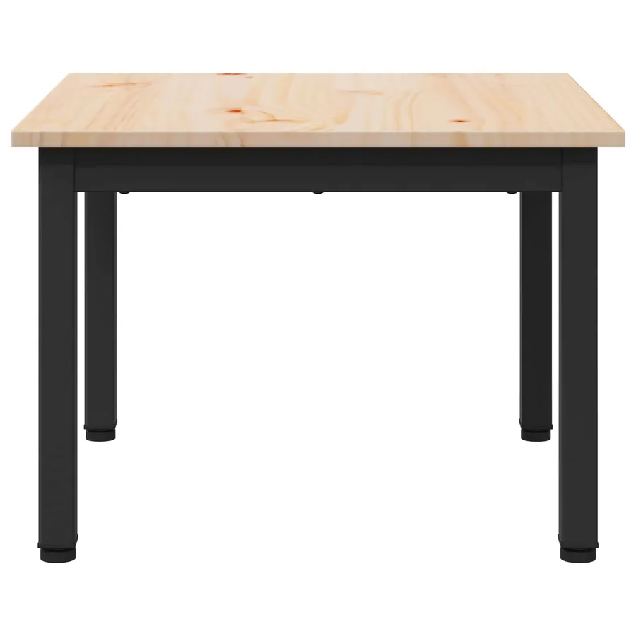 Table basse Naturel 50 x 50 x 36 cm Bois de pin massif - 6