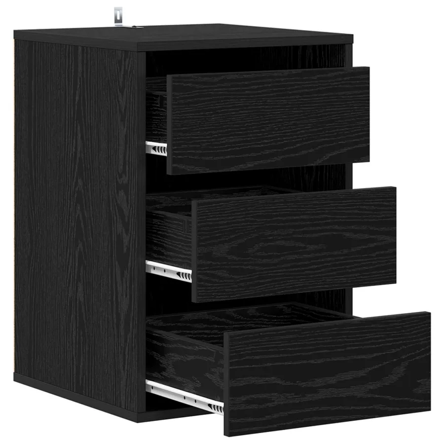 Armoire à tiroirs Chêne noir 41 x 40 x 58 cm Bois d'ingénierie - 4