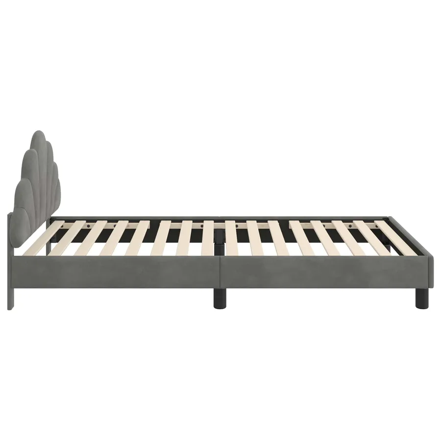 Cadre de lit pour enfants avec tête de lit Gris foncé Velours - 6