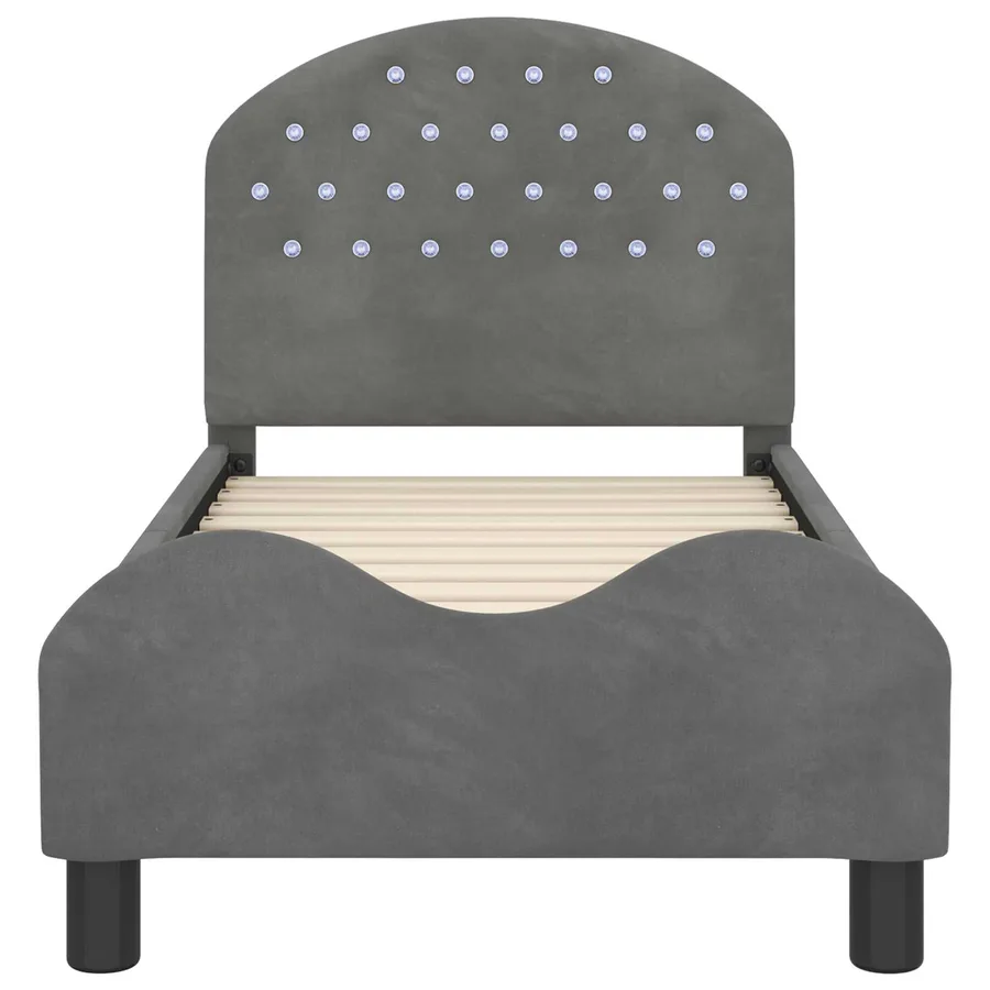 Cadre de lit pour tout-petit avec tête de lit Gris foncé - 5