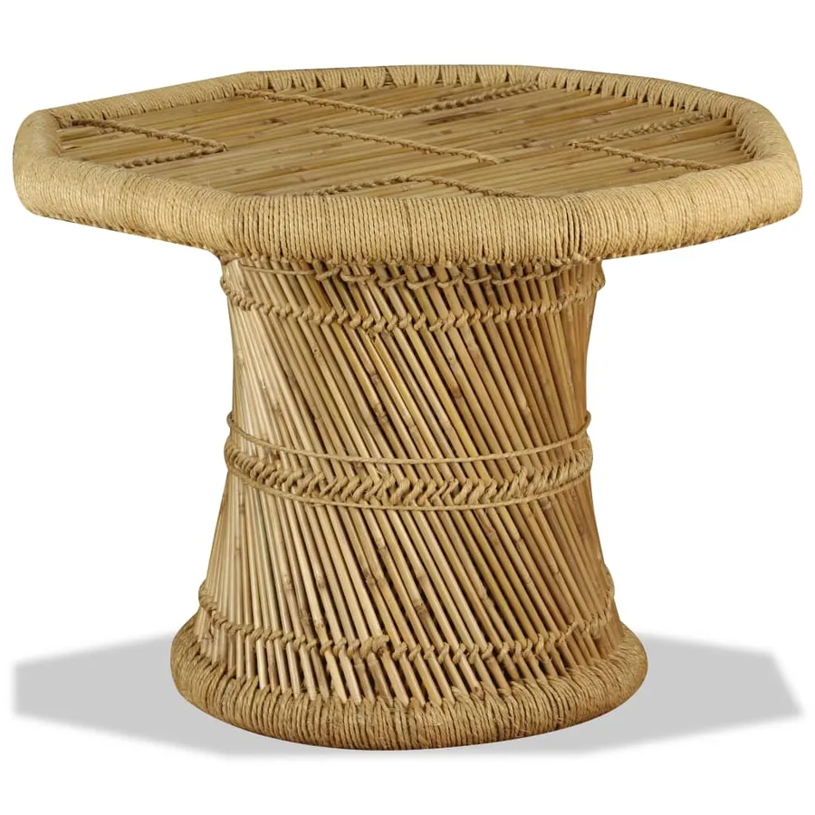 Table basse bambou octogonale 60 x 60 x 45 cm - 4