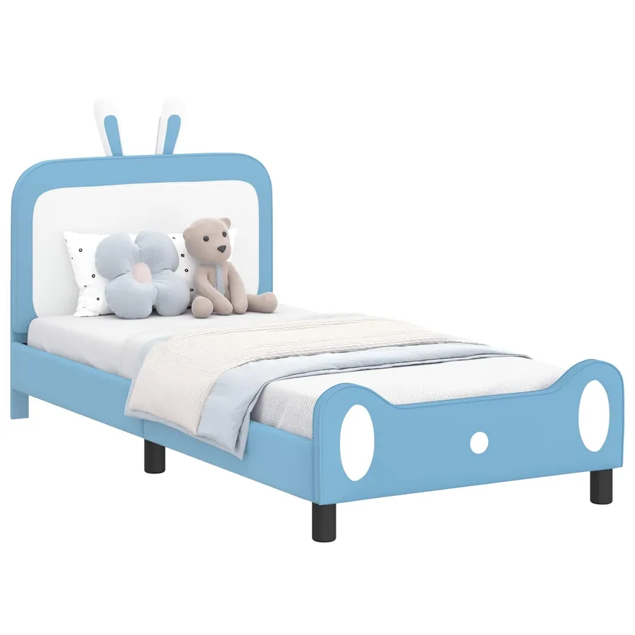 Cadre de lit pour enfants avec tête de lit Bleu 80 x 200 cm PU - 2