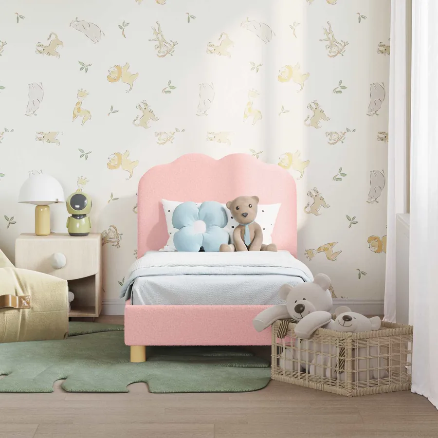 Cadre de lit pour tout-petit avec tête de lit Rose 70 x 140 cm