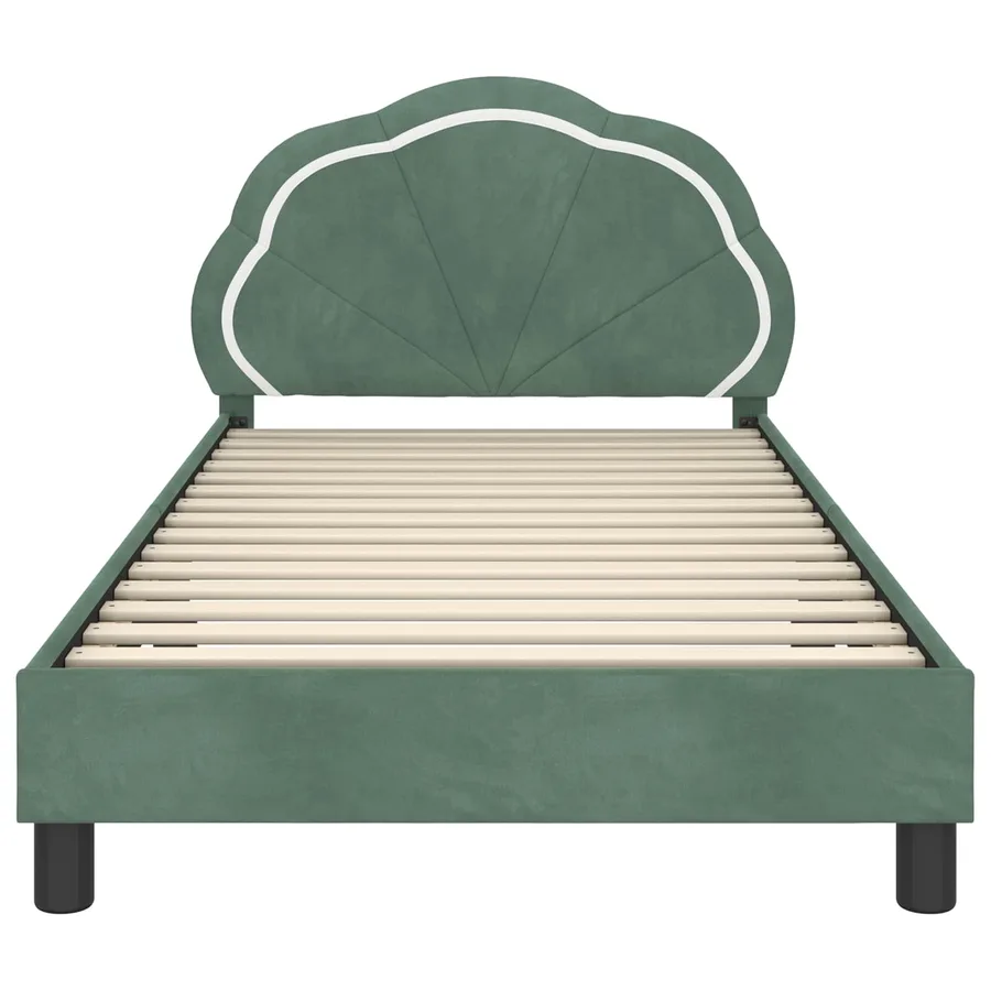 Cadre de lit pour enfants avec tête de lit Vert Mer 90 x 200 cm - 5