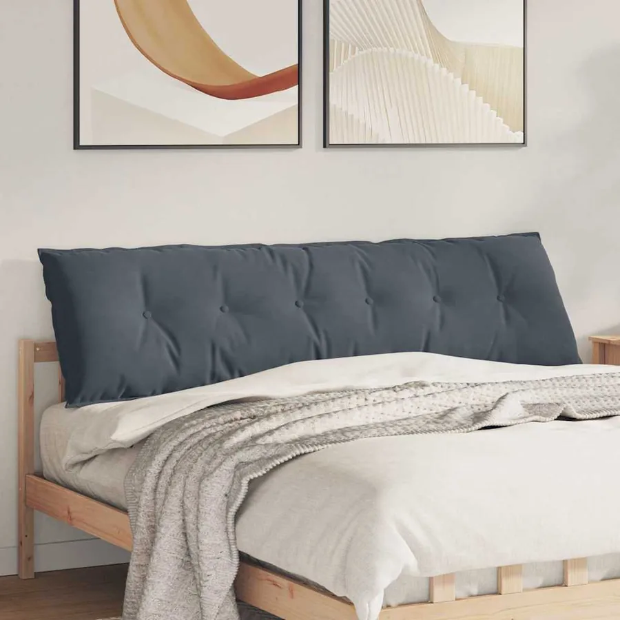 Coussin de Dos Gris foncé 180 x 50 cm Tissu en velours côtelé