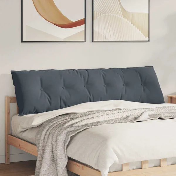 Coussin de Dos Gris foncé 180 x 50 cm Tissu en velours côtelé