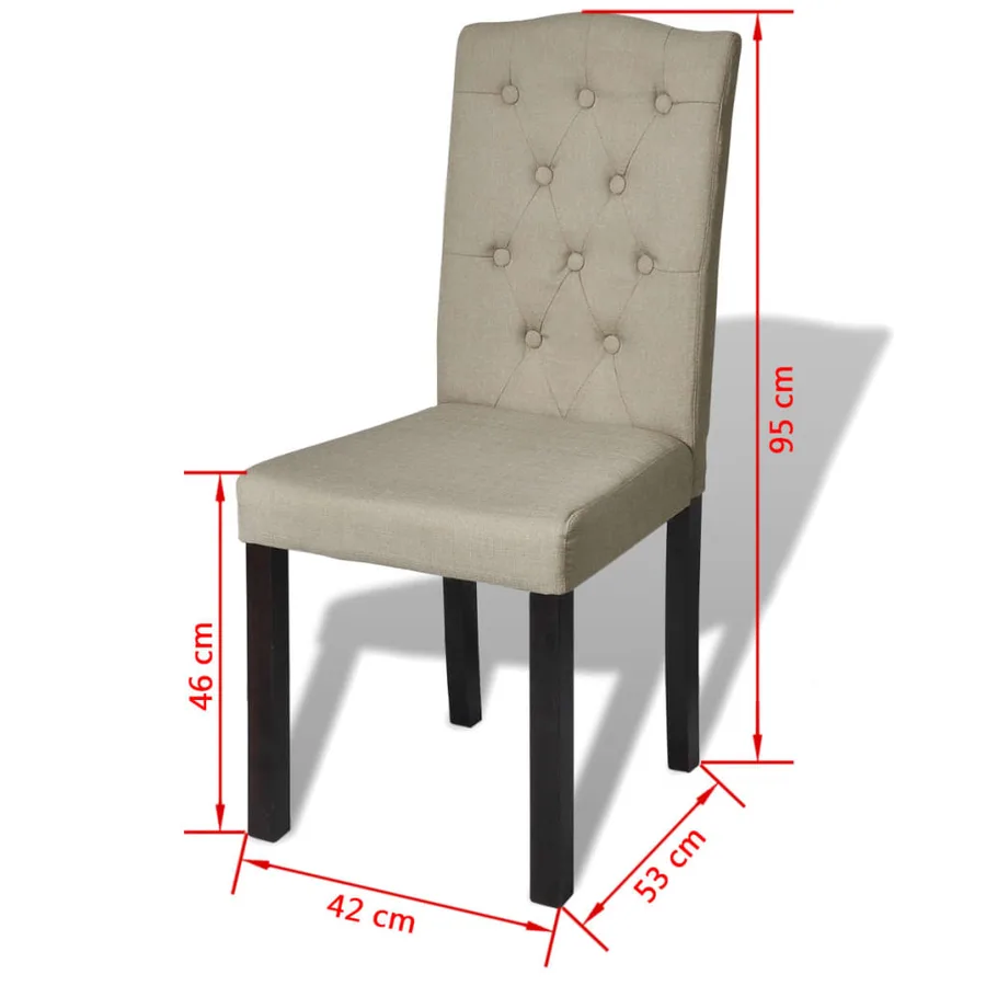 Chaises à manger lot de 4 poil de chameau tissu - 6