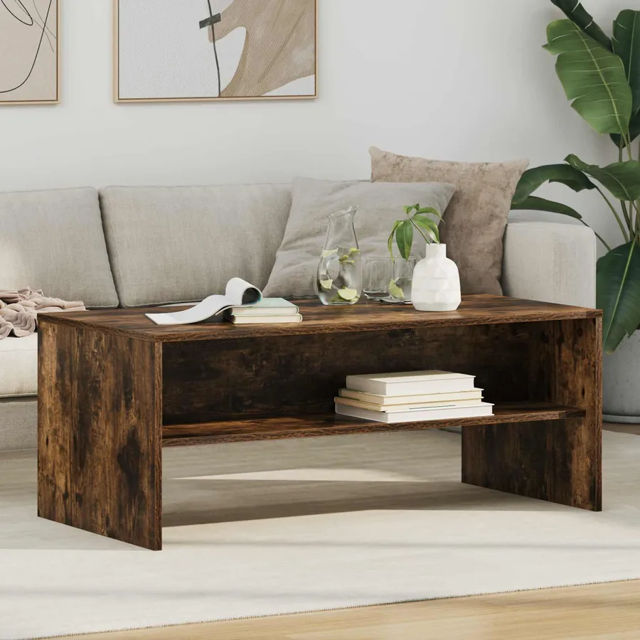 Table basse Chêne fumé 100 x 50 x 40 cm Bois d'ingénierie