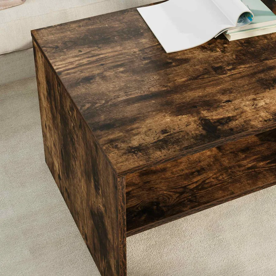 Table basse Chêne fumé 100 x 50 x 40 cm Bois d'ingénierie - 4
